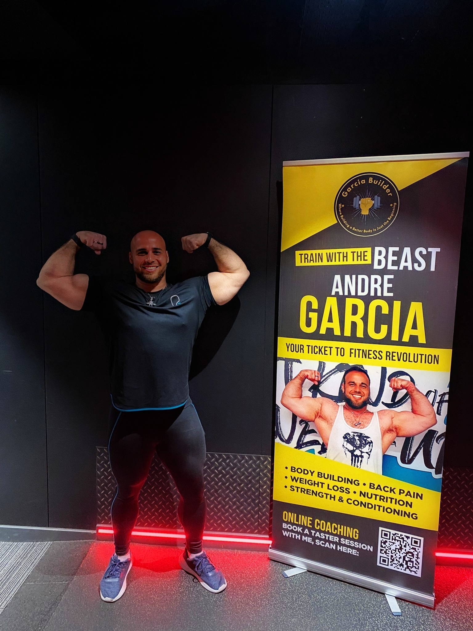 Training collage showing multiple exercise angles