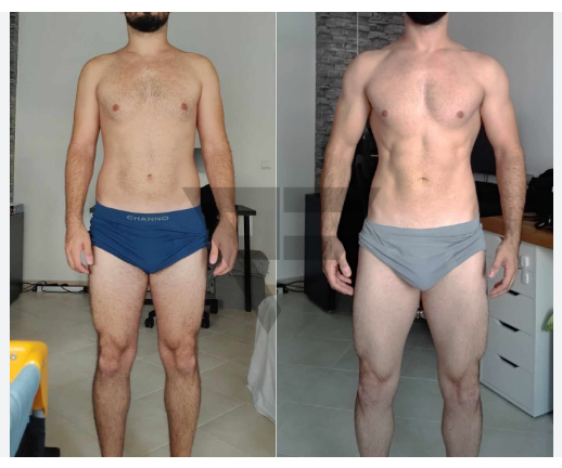 Client body recomposition before and after comparison