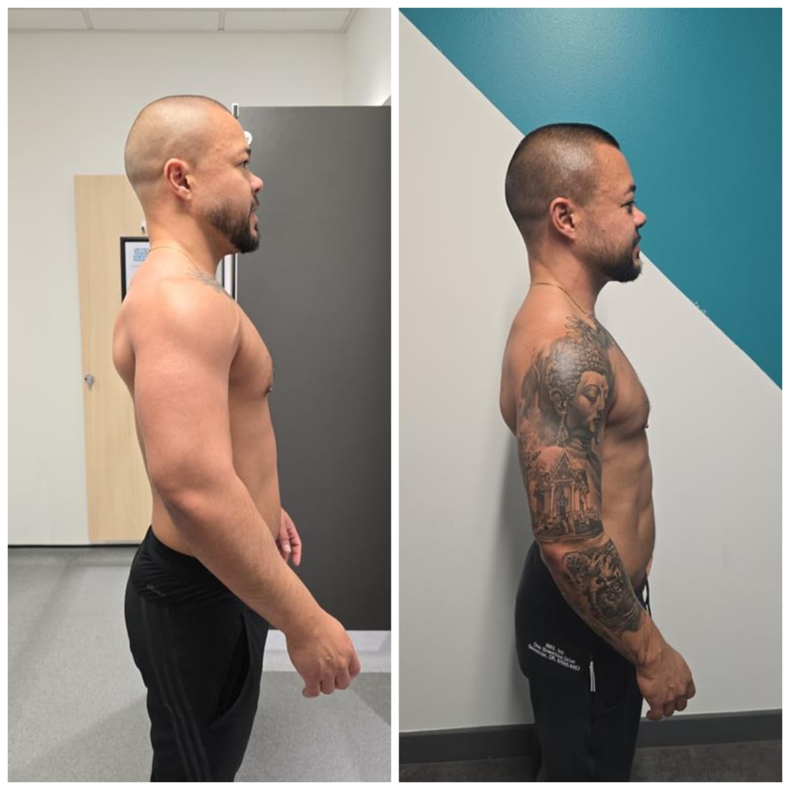 Conrad's coaching progress shown in a side-by-side comparison