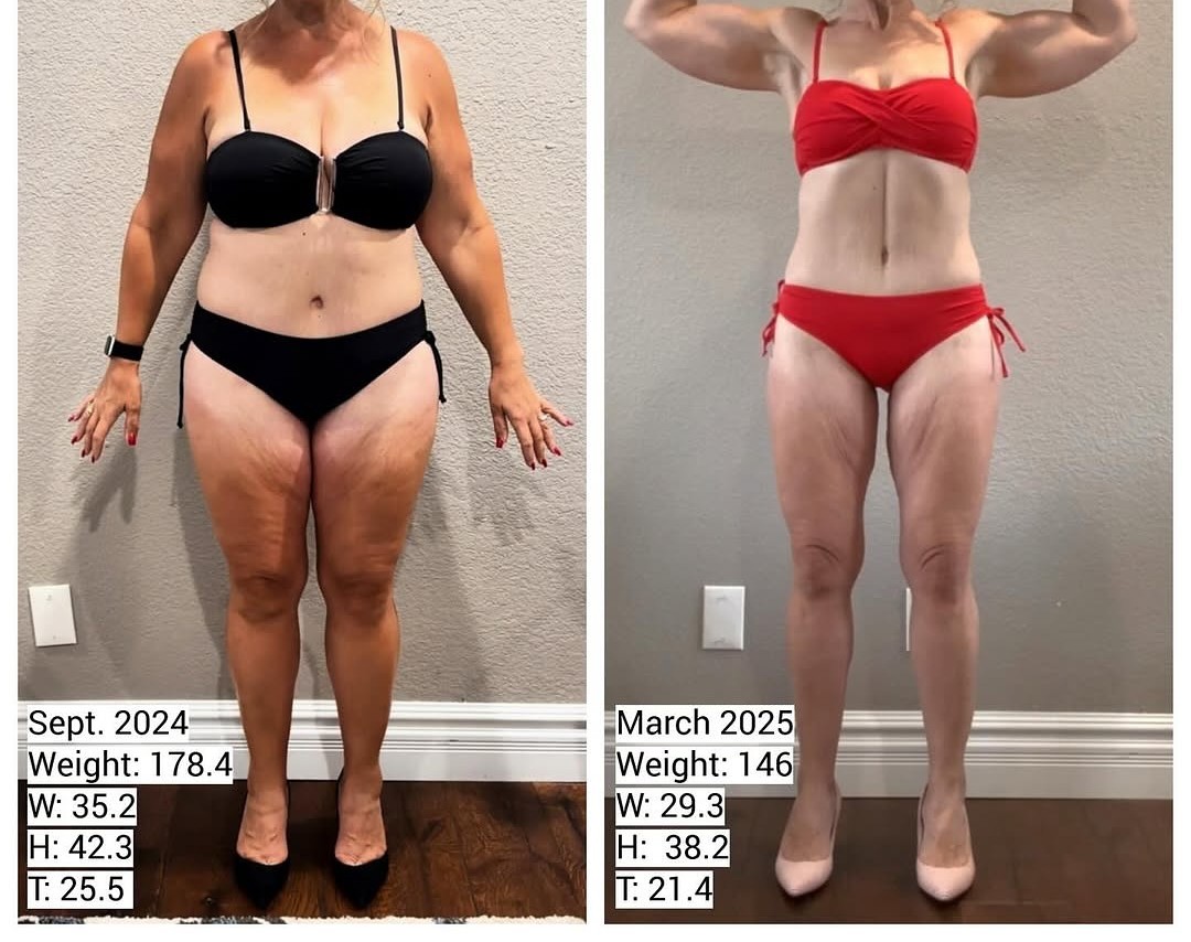 Client 5 six month weight loss with improved mobility (before and after)