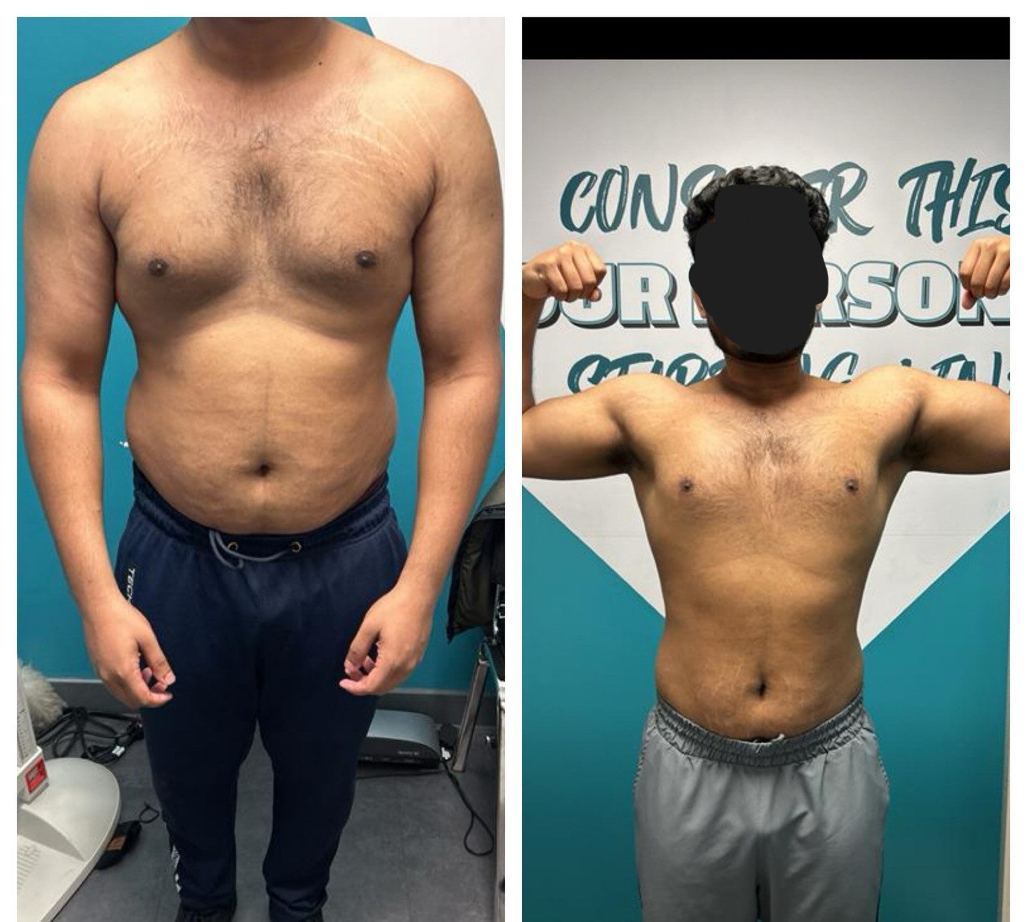 Client 6 twelve week recomposition and waist reduction (before and after)